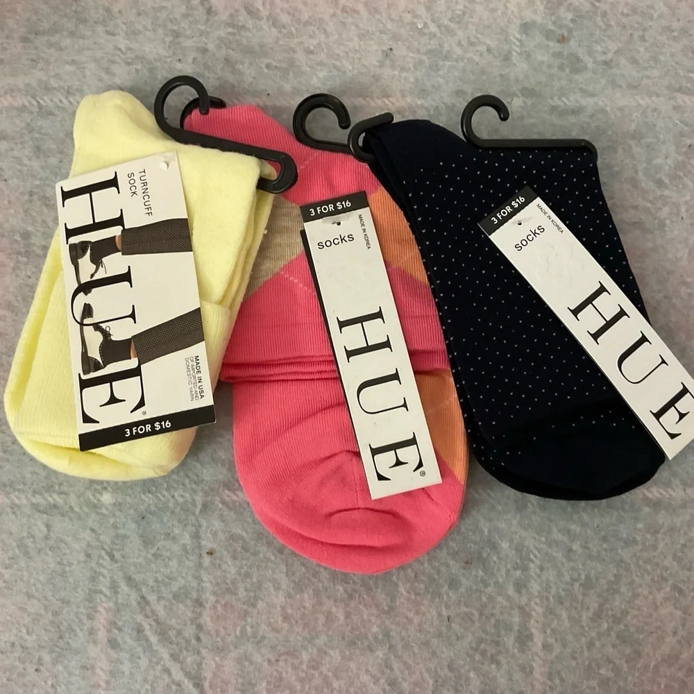 HUE Set of 3 Low Socks One Size
